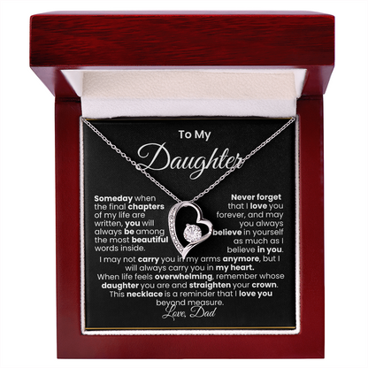 To My Daughter — Love, Dad | Forever Love Necklace (White/Gold)