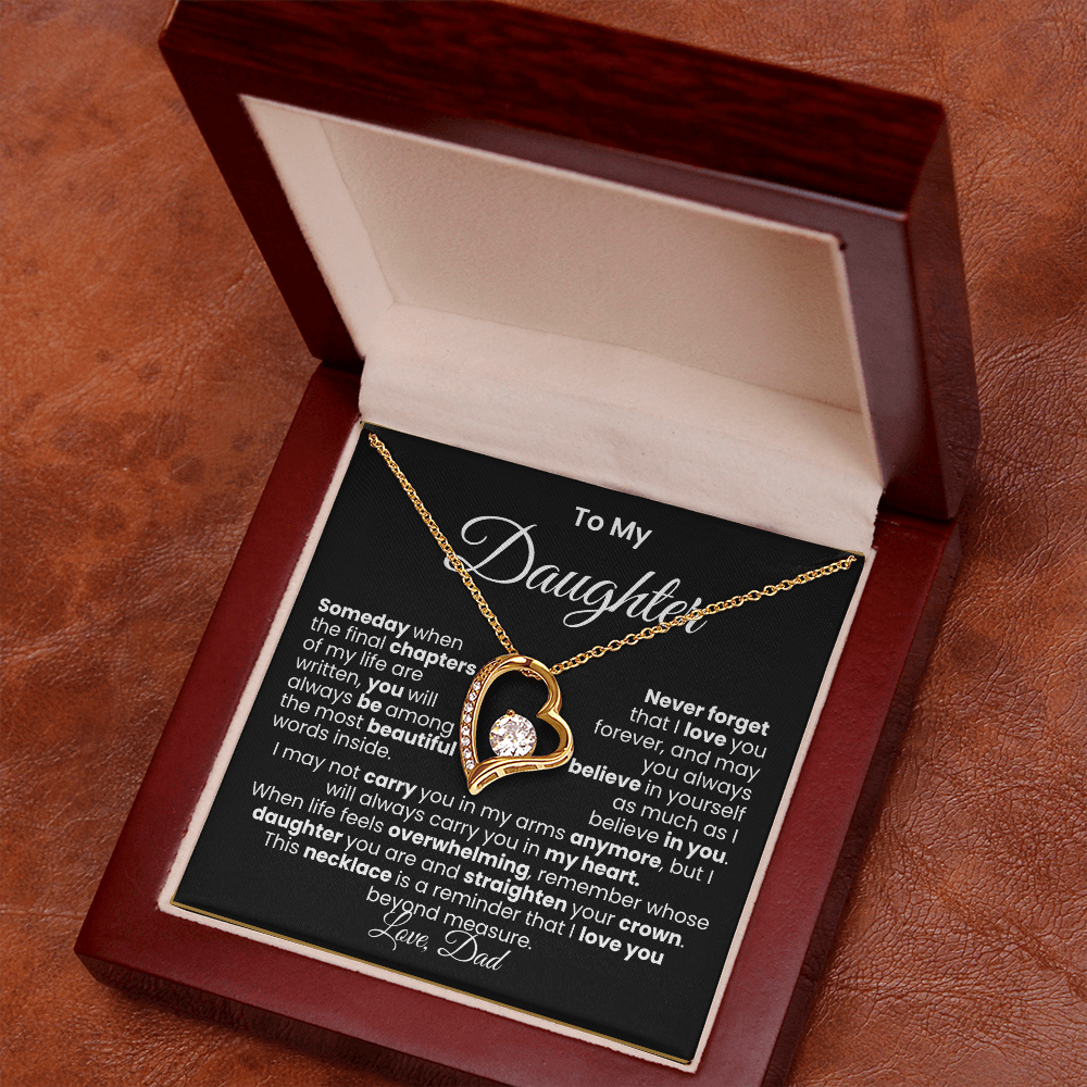 Para Mi Hija — Con amor, Papá | Collar Amor Eterno (Blanco/Dorado)