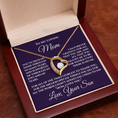 Gift for Mom from Son — “Without You There's No Me” Necklace