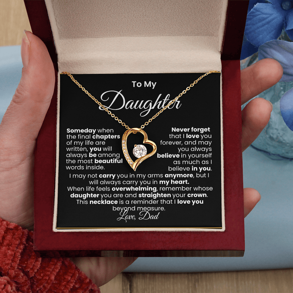 To My Daughter — Love, Dad | Forever Love Necklace (White/Gold)