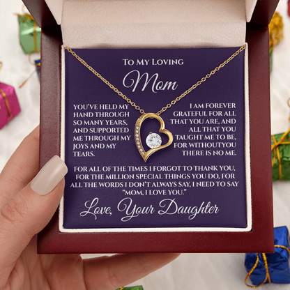 Gift for Mom from Daughter — “Without You There's No Me” Necklace