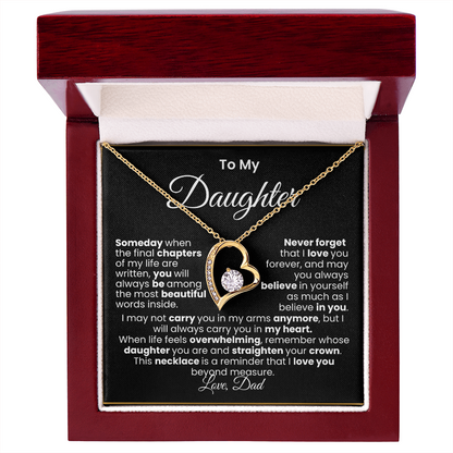 To My Daughter — Love, Dad | Forever Love Necklace (White/Gold)