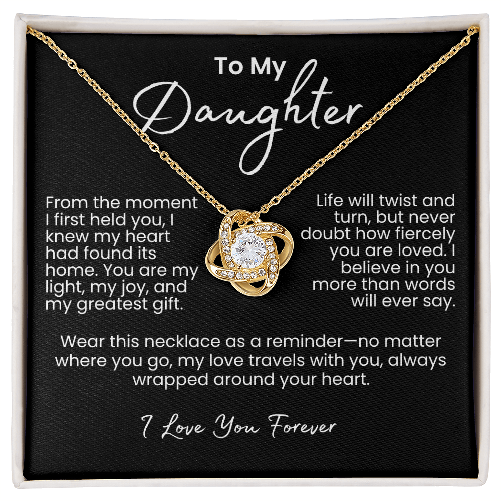 Un regalo brillante de amor – Collar Nudo de Amor para tu preciosa hija