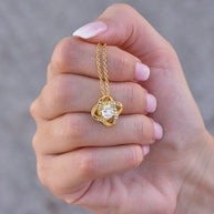From the Dad Who Doesn't Always Get It Right, But Loves You Love Knot Necklace (Yellow $ White Gold Variants)