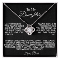 From the Dad Who Doesn't Always Get It Right, But Loves You Love Knot Necklace (Yellow $ White Gold Variants)