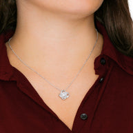 From the Dad Who Doesn't Always Get It Right, But Loves You Love Knot Necklace (Yellow $ White Gold Variants)
