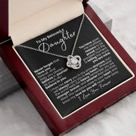 Amor que nunca se desvanece: collar de corazón para hija — Collar Nudo de Amor, acabado en oro blanco de 14k