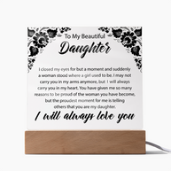 Para Mi Bella Hija | Placa Cuadrada de Acrílico