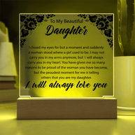 Para Mi Bella Hija | Placa Cuadrada de Acrílico