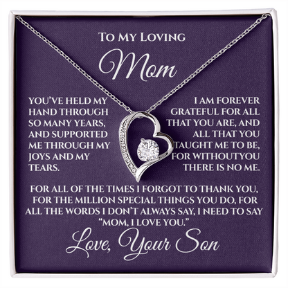 Gift for Mom from Son — “Without You There's No Me” Necklace