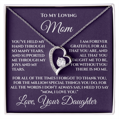 Gift for Mom from Daughter — “Without You There's No Me” Necklace