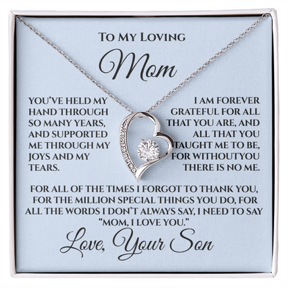 Mother's Day Gift for Mom from Son — “Without You There's No Me” Necklace