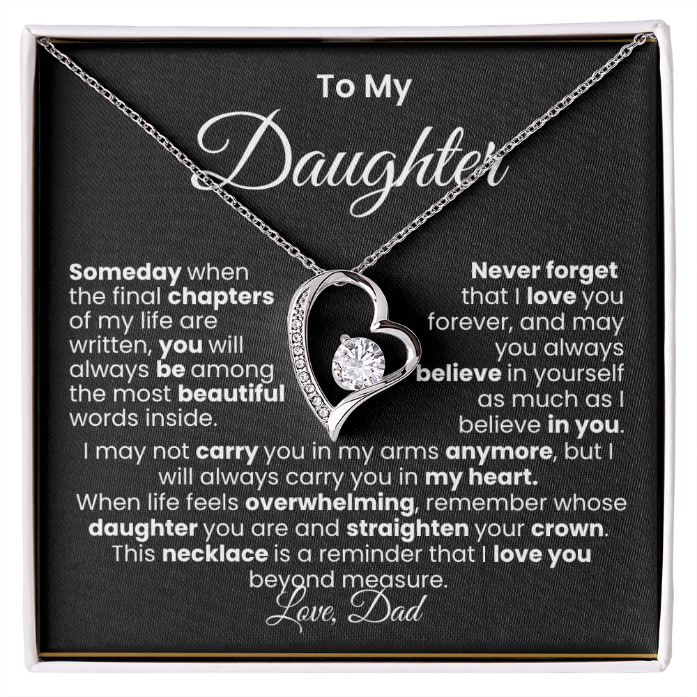 To My Daughter — Love, Dad | Forever Love Necklace (White/Gold)