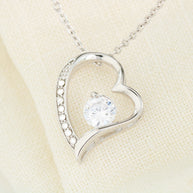 Dad's “I'll Always Have Your Back” Daughter Forever Love Necklace - (14k white & 18k yellow gold finish)