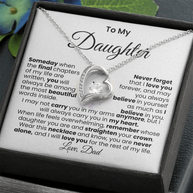 Mensaje de papá para su hija — Collar Amor Eterno | Acabado → Oro blanco de 14k / Oro amarillo de 18k