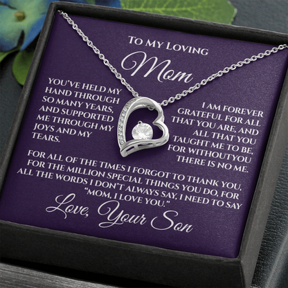 Gift for Mom from Son — “Without You There's No Me” Necklace