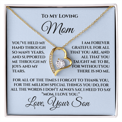 Mother's Day Gift for Mom from Son — “Without You There's No Me” Necklace