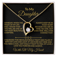 To My Daughter – With All My Heart Forever Love Necklace | 14k white gold finish or 18k yellow gold finish