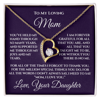 Gift for Mom from Daughter — “Without You There's No Me” Necklace