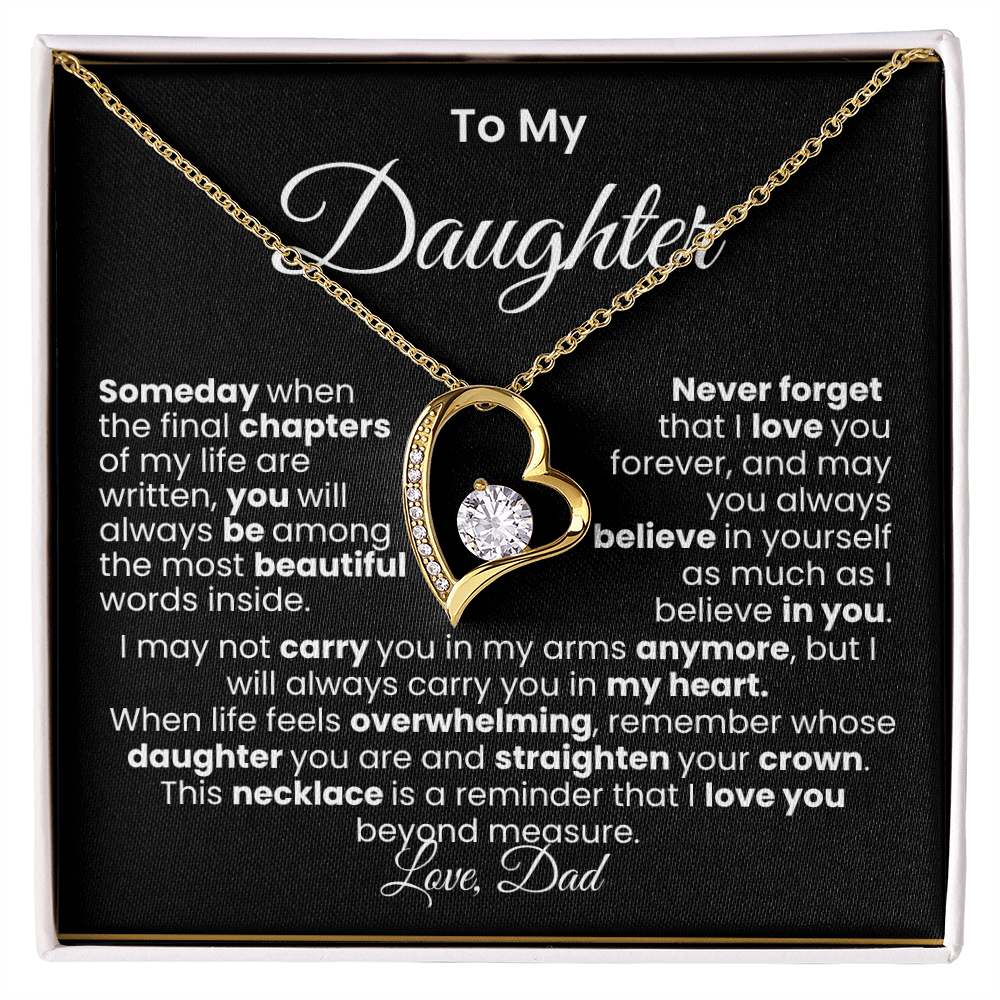 To My Daughter — Love, Dad | Forever Love Necklace (White/Gold)
