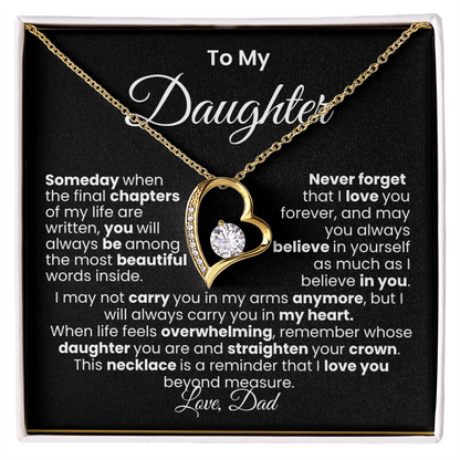 To My Daughter — Love, Dad | Forever Love Necklace (White/Gold)