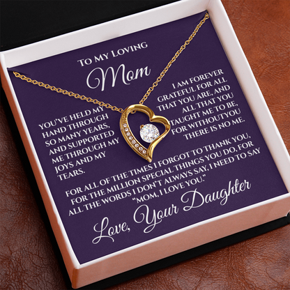 Gift for Mom from Daughter — “Without You There's No Me” Necklace