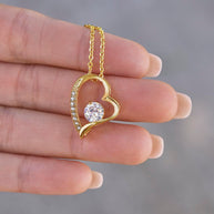 To My Daughter – With All My Heart Forever Love Necklace | 14k white gold finish or 18k yellow gold finish