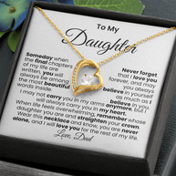 Mensaje de papá para su hija — Collar Amor Eterno | Acabado → Oro blanco de 14k / Oro amarillo de 18k