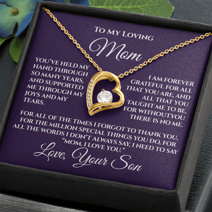 Gift for Mom from Son — “Without You There's No Me” Necklace