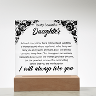 Para Mi Bella Hija | Placa Cuadrada de Acrílico