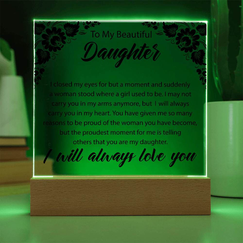 Para Mi Bella Hija | Placa Cuadrada de Acrílico