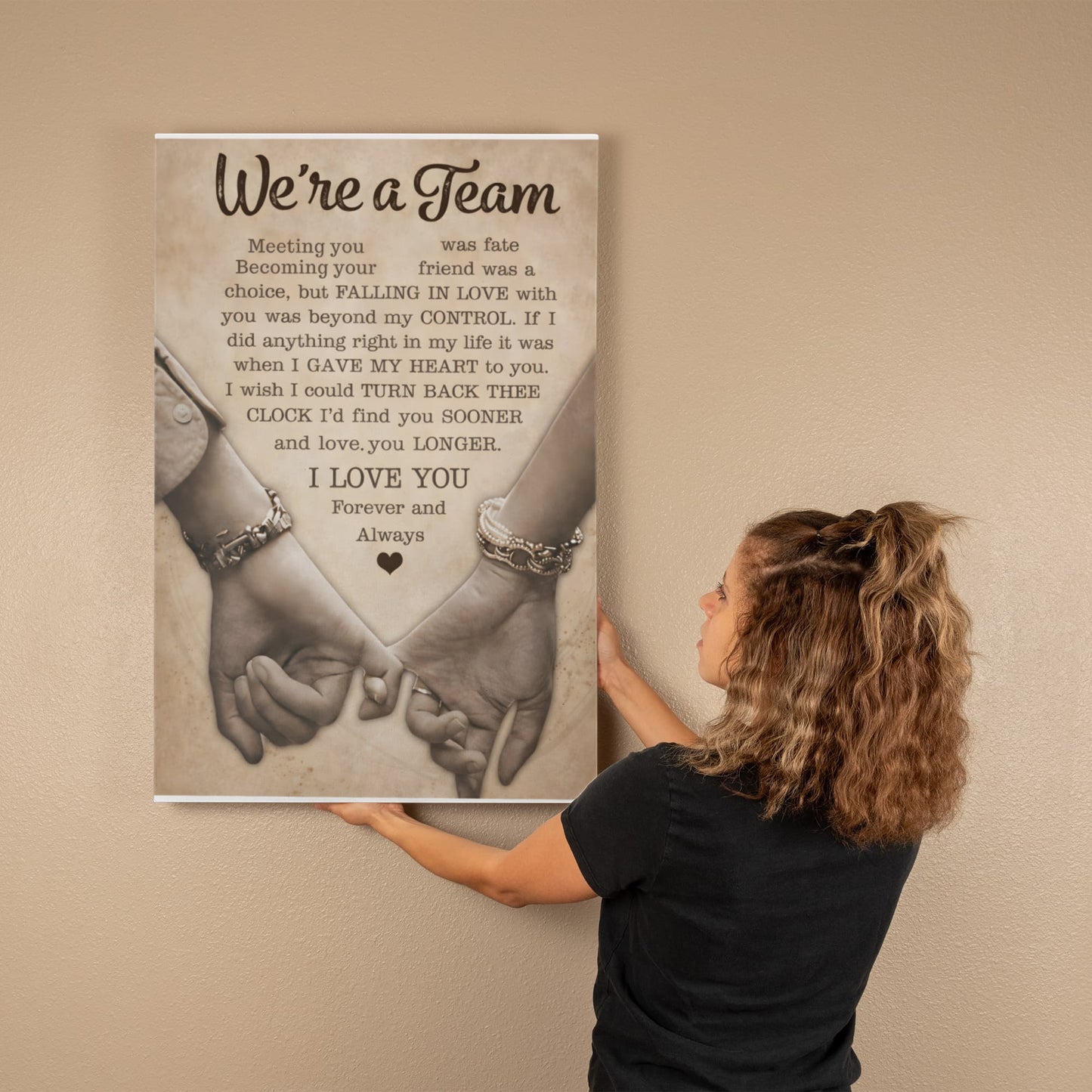 “We're a Team – Forever & Always Love Canvas”