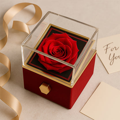 To My Beautiful Daughter™ — Forever Love Necklace (Rose Reveal Box) | Choose 14k White Gold Finish or 18k Yellow Gold Finish.