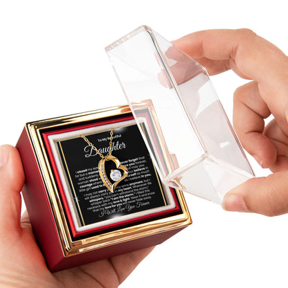 To My Beautiful Daughter™ — Forever Love Necklace (Rose Reveal Box) | Choose 14k White Gold Finish or 18k Yellow Gold Finish.