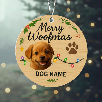 Personalize Your Furry Friend in a Holiday decor with this Acrylic Circle Ornament.