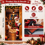Festive Santa Reindeer Door Cover