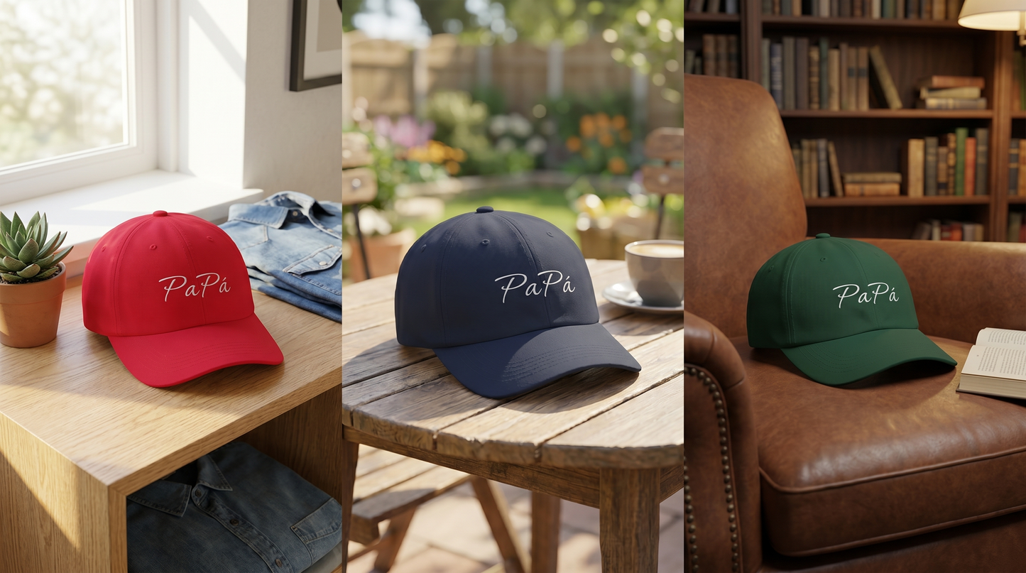PaPa Script Dad Cap | Low-Profile Cotton Hat, Everyday Cap