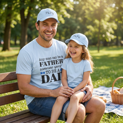 Papá script embroidery Dad Cap | White adjustable hat