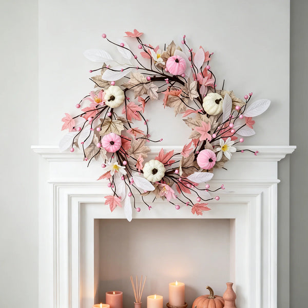 Rugged Autumn Pumpkin Door Wreath