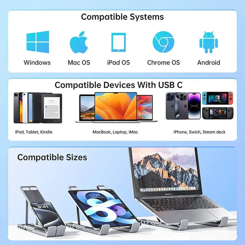 LiftDock™ 8-in-1 USB-C Stand Hub