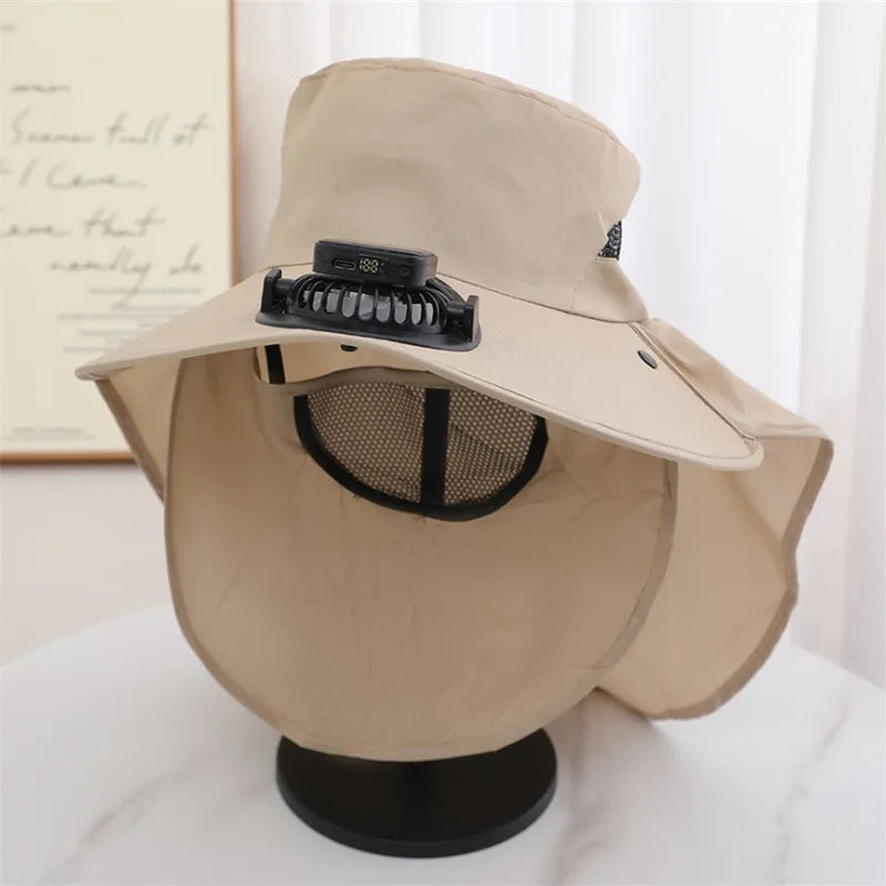 Outdoor Cooling Fan Hat
