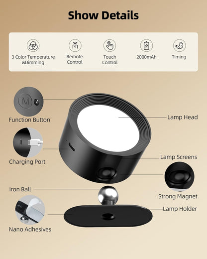 Lámpara de Pared Recargable Magnética