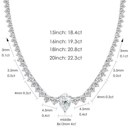 Sparkling Moissanite Tennis Necklace