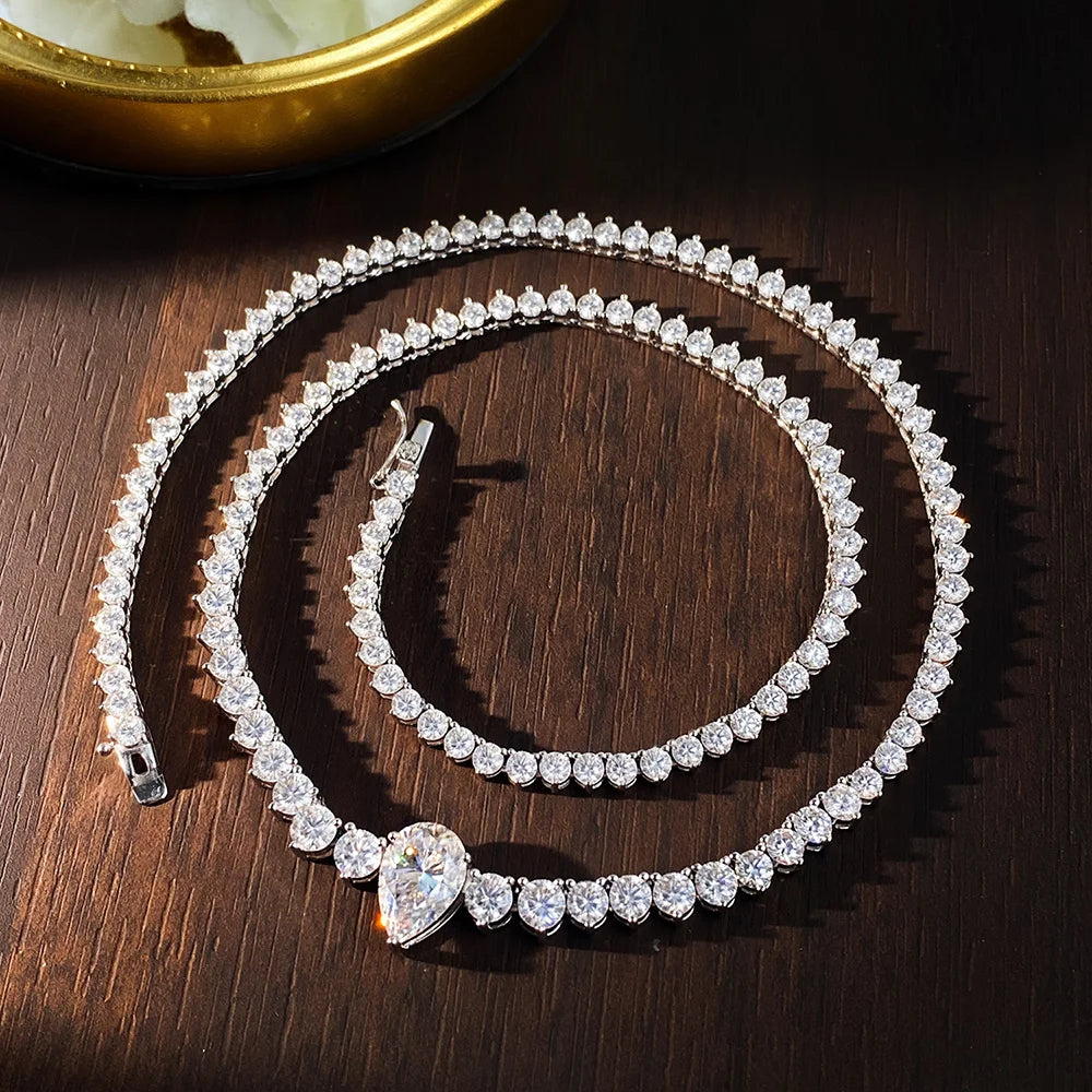 Gargantilla tenis de moissanita brillante