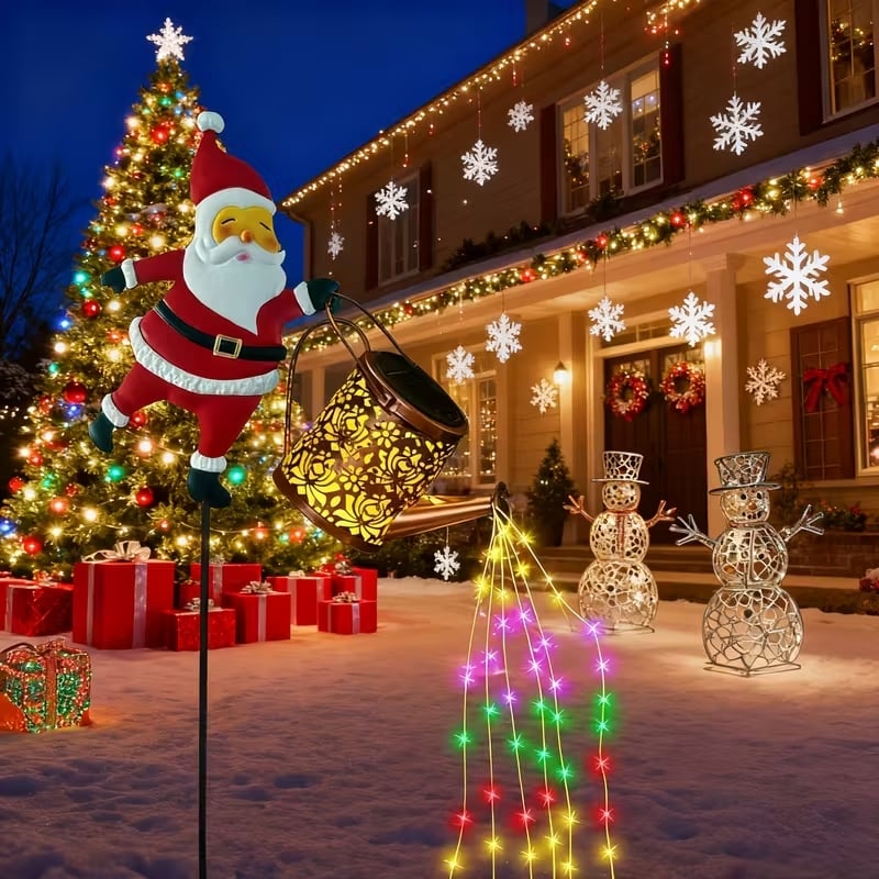 Santa Solar Watering Can Light