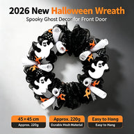 Spooky Front Door Ghost Wreath