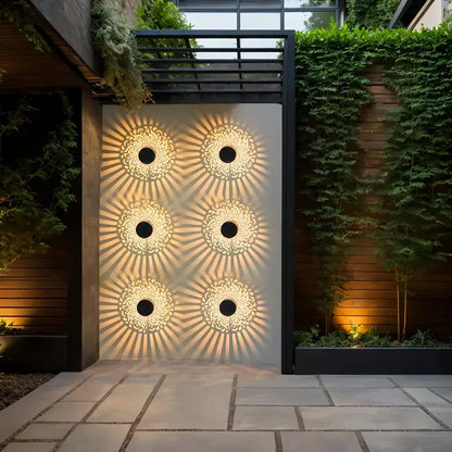 Solar Mandala Garden Wall Light