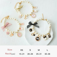 Elegante collar de perlas para mascotas