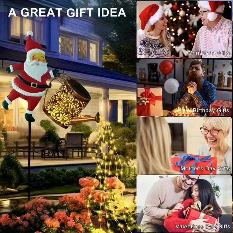 Santa Solar Watering Can Light