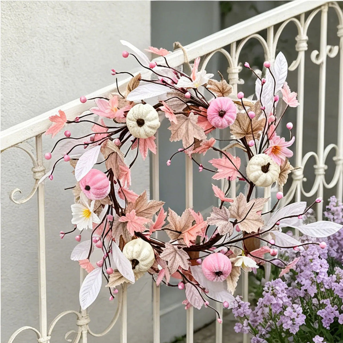 Rugged Autumn Pumpkin Door Wreath